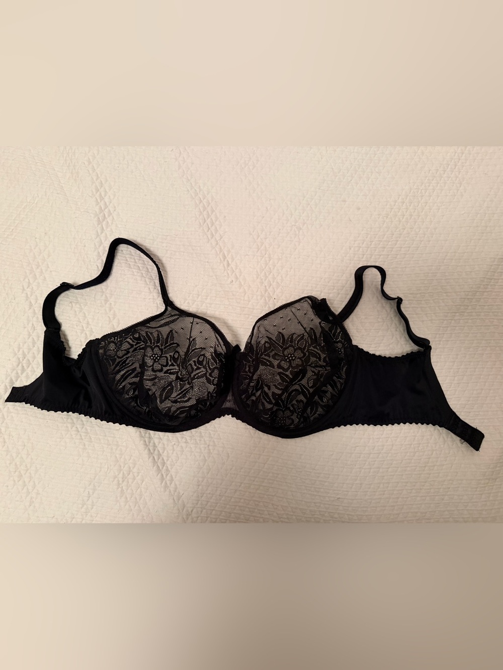 Prima Donna Black Divine Lace Underwire Bra size 36G EUC